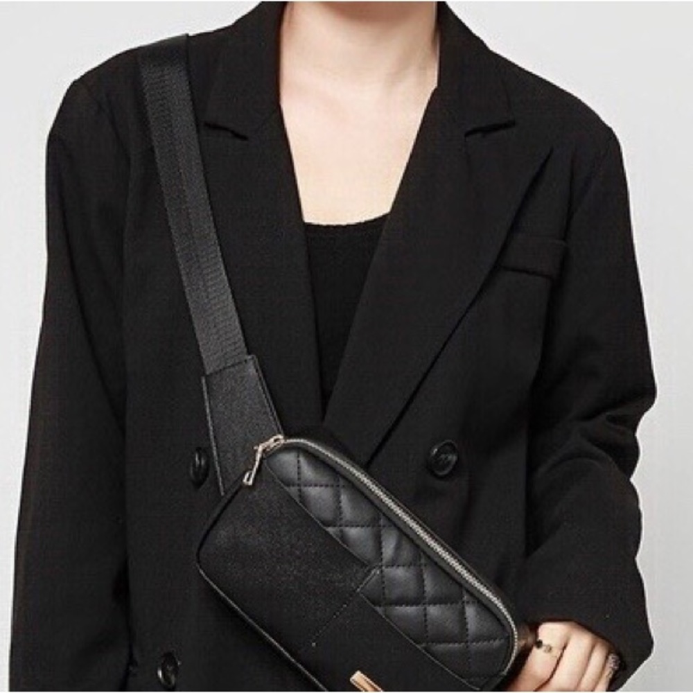 Women’s Waist Bag with Adjustable Strap - Faux Leather Sling Bag